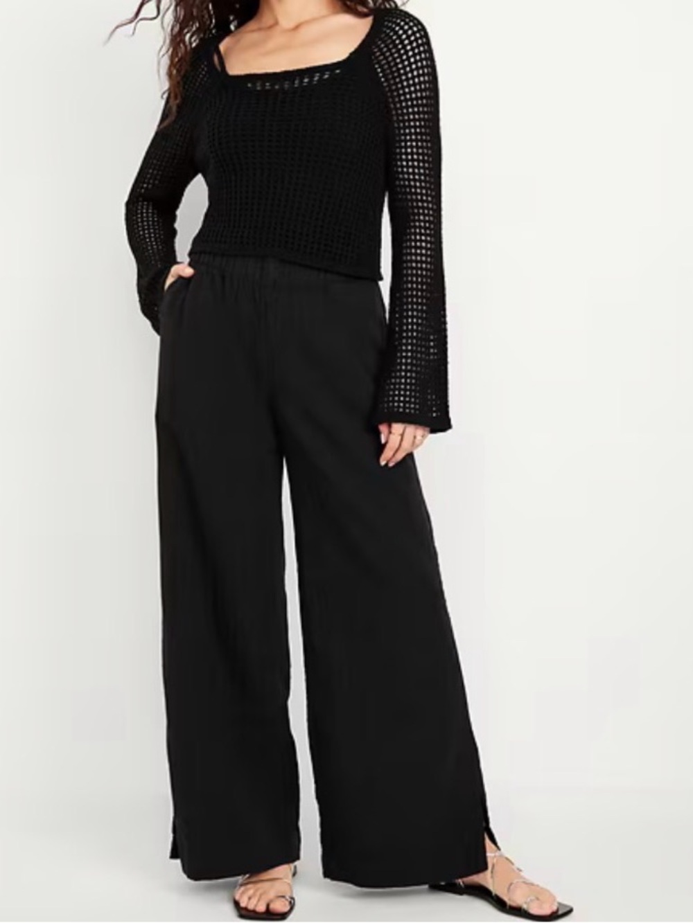 Old Navy Pants Size XL Black Jack Demi Wide Leg Style 683348